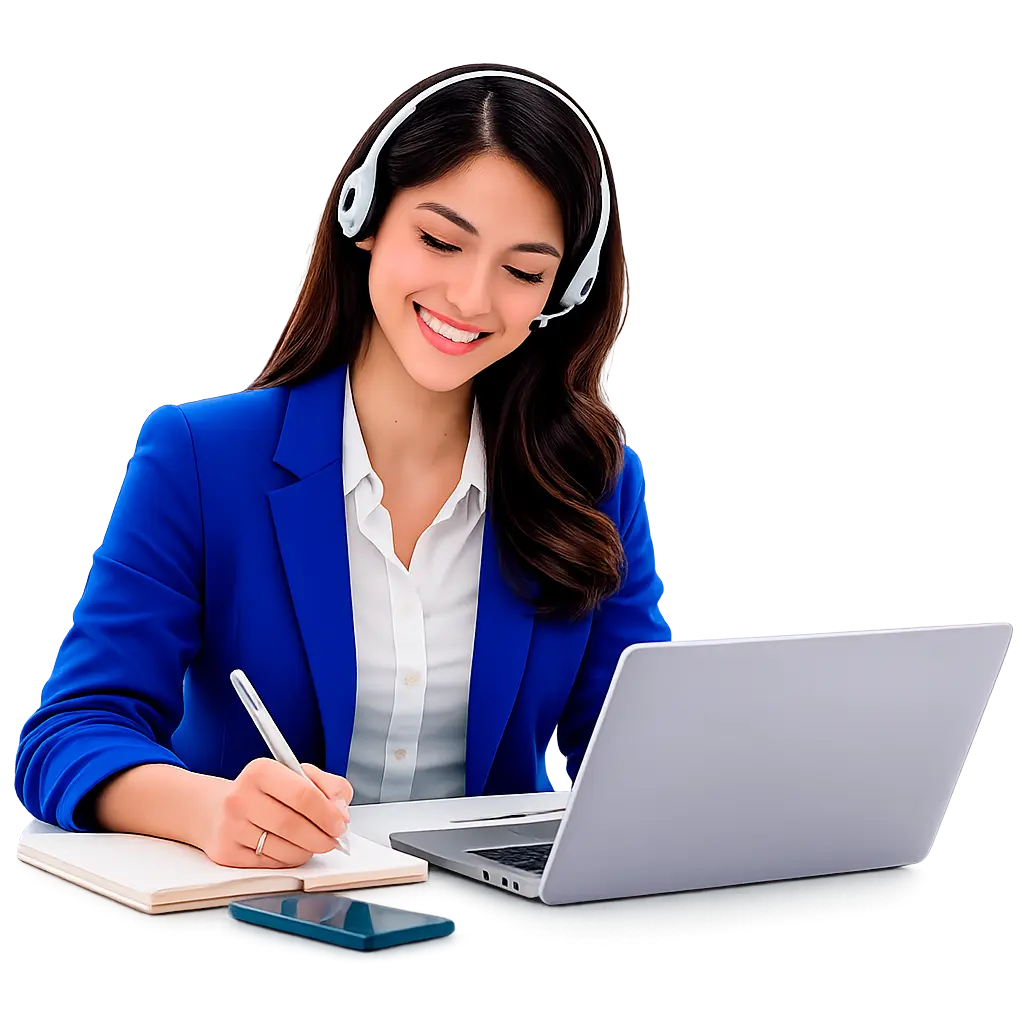 Professional English-Spanish interpreter working remotely